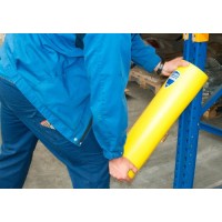 Zaščita regalov proti naletu tipa XXL, signalno rumena, za širino stebra regala 111-120 mm