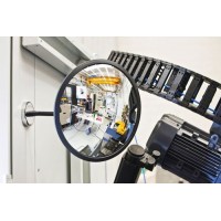 Okroglo ogledalo z magnetnim držalom tipa 600, akrilno steklo v kromiranem okvirju