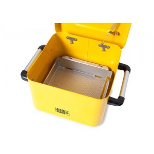 Čistilnik majhnih delov FALCON iz jekla, lakiran, s košaro za dele, 8 l