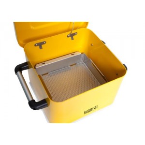 Čistilnik majhnih delov FALCON iz jekla, lakiran, s košaro za dele, 8 l