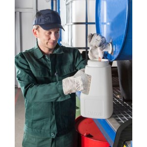 FALCON točilni vrč LubriFlex iz polietilena (HDPE), z zamenljivo šobo, 2 litra