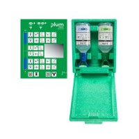 Očesna urgentna postaja za izpiranje oči DUO iz trde pene, 1 x 500 ml pH-nevtralne in 1 x 500 ml fiziološke raztopine