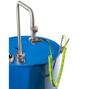 Spiralni ozemljitveni kabel z 2 kleščama iz nerjavečega jekla 1x60/1x140 mm, dolžina 3 m, ATEX