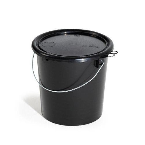 UN vedro iz PP, 11 L, črno, prevodno, s pokrovom, PU = 5 kosov