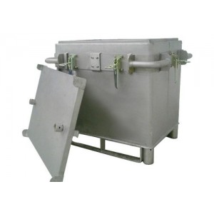 Transportni kontejner za Li-ion baterije iz nerjavečega jekla, 187 l, S-Box X1, polnilni material PyroBubbles®