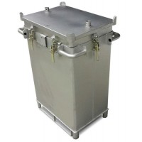 Transportni kontejner za Li-ion baterije iz nerjavečega jekla, 309 l, S-Box X2, polnilni material PyroBubbles®