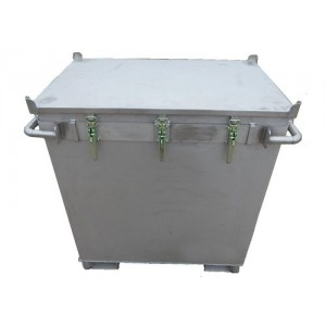 Transportni kontejner za litij-ionske baterije iz nerjavečega jekla, 800 l, M-Box X2, polnilni material PyroBubbles®