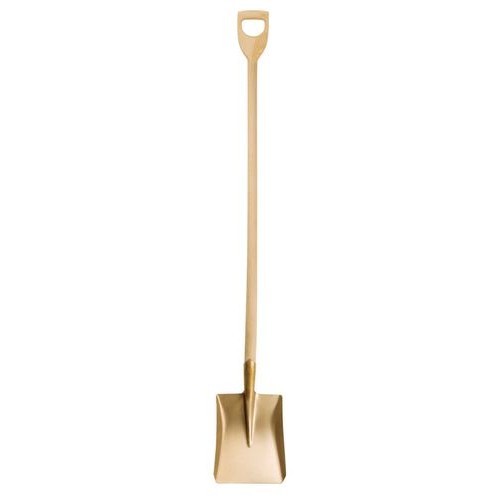 Robna lopata z D-ročajem, 240 x 290 x 1150 mm, bron, neiskreča, za Ex cone