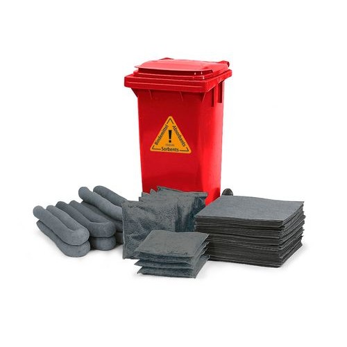 DENSORB komplet za ukrepanje ob razlitju v rdečem zabojniku B 12, univerzalna izvedba