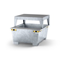 Lovilna posoda pro-line za 1 IBC, pocinkana, stojalo za polnjenje