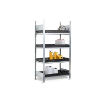 Regal GKW 1040 pro za nevarne snovi, 4 PE pladnji, 1060 x 437 x 2000 mm, osnovna enota