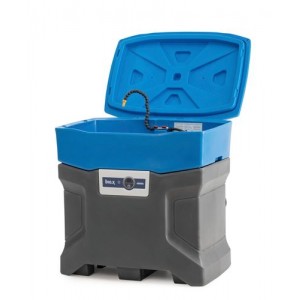 Naprava za pranje delov BIO.X C100, sestavljena iz umivalnika, pokrova in začetnega polnila