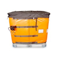 Grelni plašč za IBC, protieksplozijska zaščita T3, termostat 0 - 65°C, z izolacijskim pokrovom, 4060 - 4310 mm, 1620 vatov