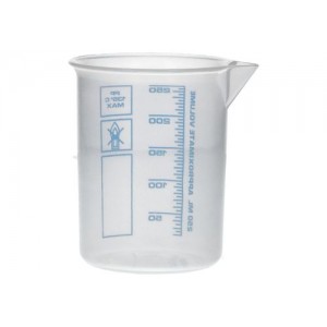 Čaša Griffin iz PP, laboratorijske čaše z natisnjeno modro volumsko lestvico, 250 ml, 24 kosov