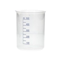 Čaša Griffin iz PP, laboratorijske čaše z natisnjeno modro volumsko lestvico, 500 ml, 12 kosov