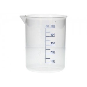 Čaša Griffin iz PP, laboratorijske čaše z natisnjeno modro volumsko lestvico, 500 ml, 12 kosov