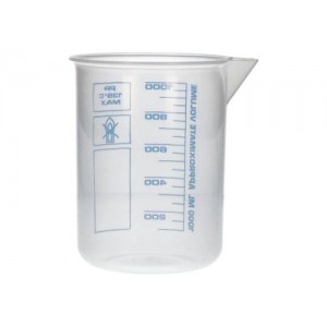 Čaša Griffin iz PP, laboratorijske čaše z natisnjeno modro volumsko lestvico, 1000 ml, 12 kosov