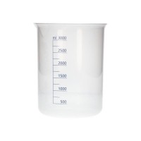 Čaša Griffin iz PP, laboratorijske čaše z natisnjeno modro volumsko lestvico, 3000 ml, 6 kosov