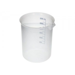 Čaša Griffin iz PP, laboratorijske čaše z natisnjeno modro volumsko lestvico, 3000 ml, 6 kosov