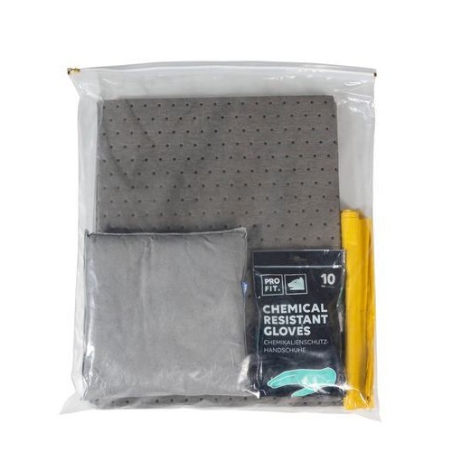 DENSORB komplet za ukrepanje ob razlitju, v torbi z vpojnimi podlogami in blazinami, univerzalna izvedba