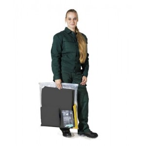 DENSORB komplet za ukrepanje ob razlitju, v torbi z vpojnimi podlogami in blazinami, univerzalna izvedba