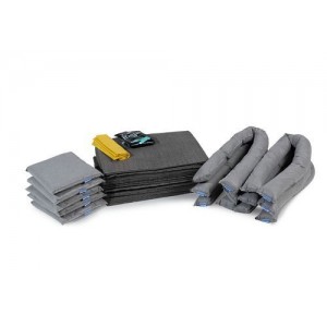 DENSORB komplet za ukrepanje ob razlitju, v prozorni torbi, univerzalna izvedba, 76 l