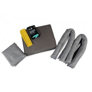 DENSORB komplet za ukrepanje ob razlitju, v prozorni torbi, univerzalna izvedba, 76 l