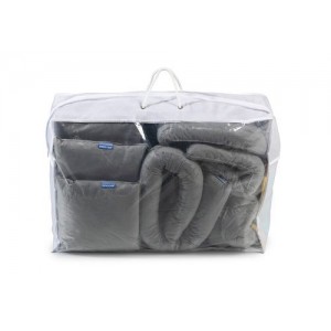 DENSORB komplet za ukrepanje ob razlitju, v prozorni torbi, univerzalna izvedba, 76 l