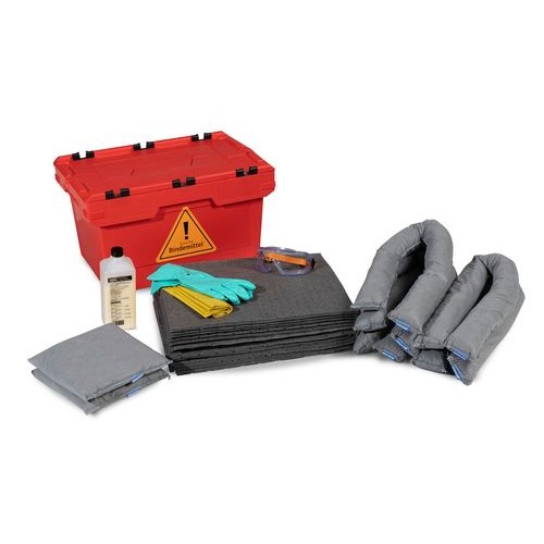 DENSORB komplet za ukrepanje ob razlitju, v rdeči zložljivi škatli, univerzalna izvedba