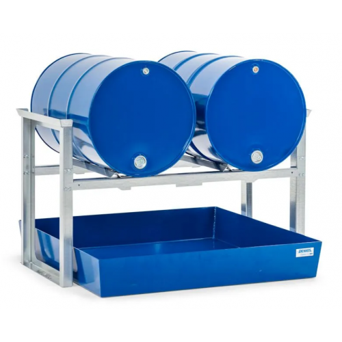 Stojalo / polnilna postaja za 2 soda po 200 litrov, barvana lovilna posoda, 1429 x 1210 x 837 mm